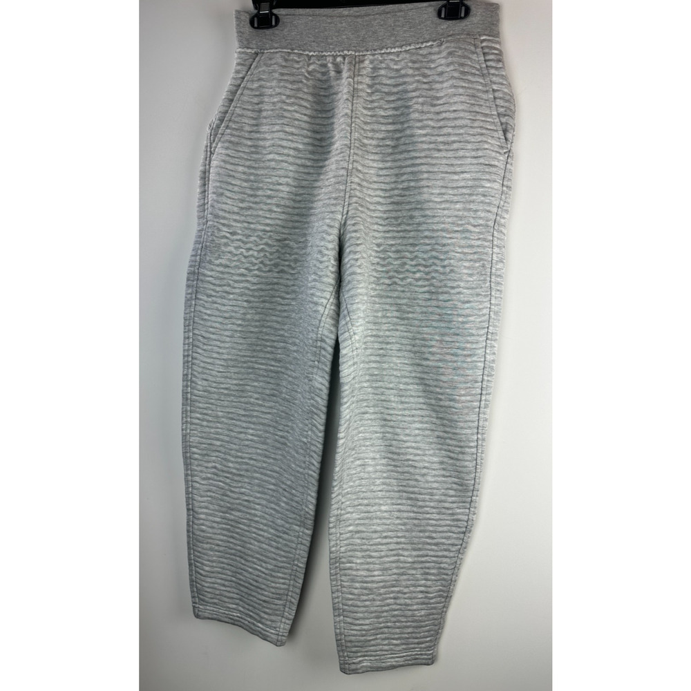 Athleta Ribbed Ottoman Sweatpants Gray Sweats Athleisure Plush Cozy Comfort XS - Picture 2 of 7